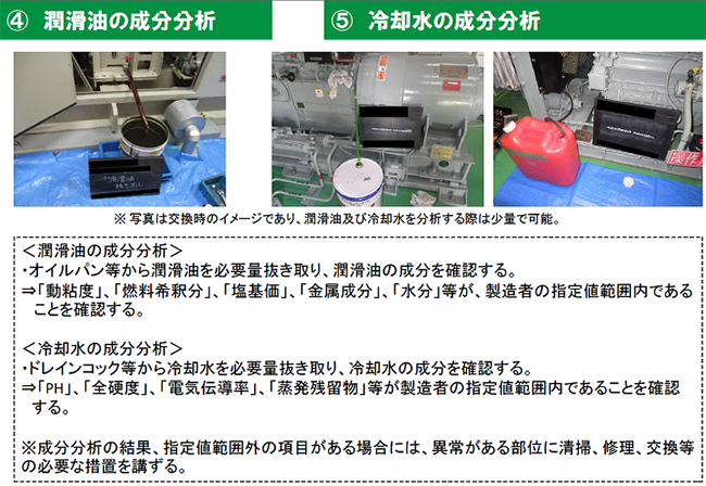 潤滑油の成分分析・冷却水の成分分析